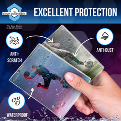 The Clear Collectible penny sleeves for football cards protect glossy surfaces during handling.