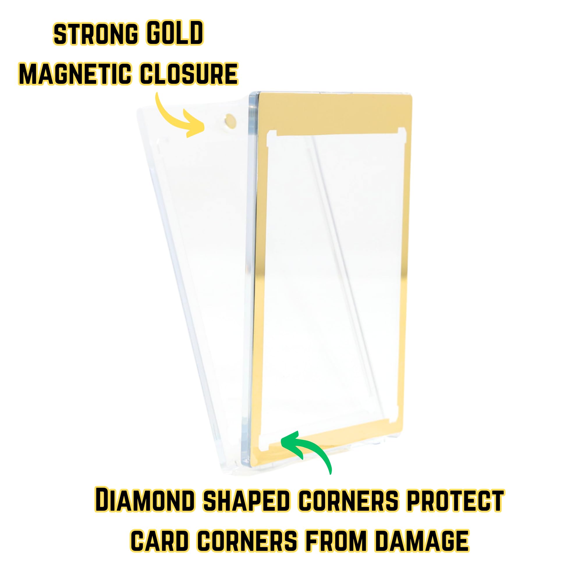 The Collector's Hubs 10CT magnetic card holder gold magnet closure securing 35pt cards
