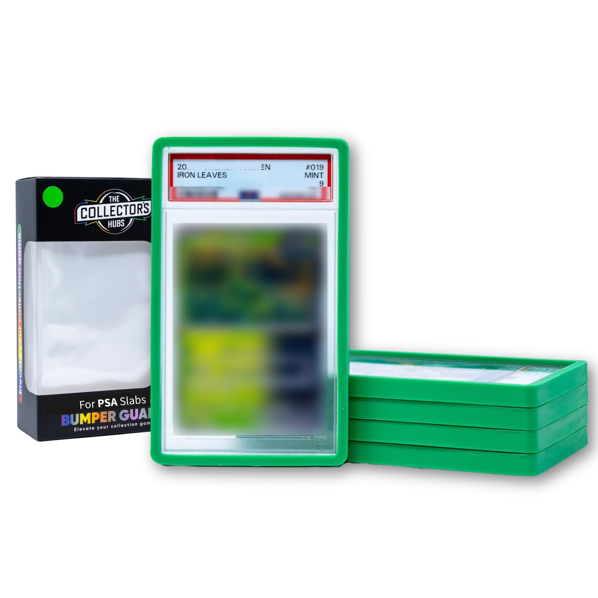 The Collector’s Hubs PSA slab guard tight-fit around a PSA slab for secure handling.