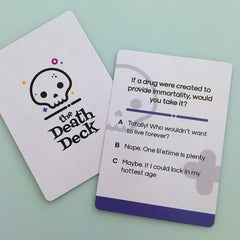 The Death Deck in-action at a gathering promotes meaningful discussion.