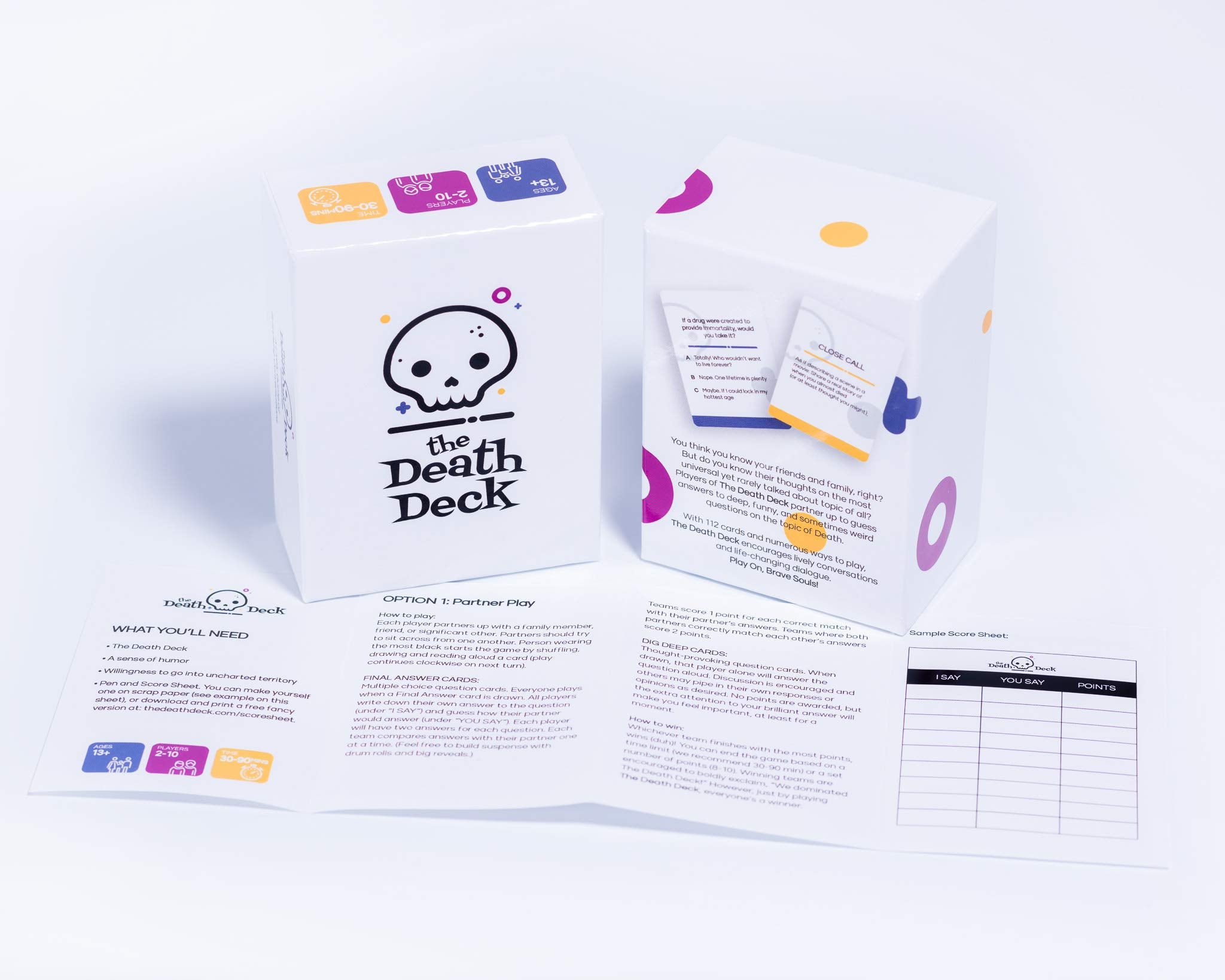 The Death Deck question cards spark curious, open-ended conversations.