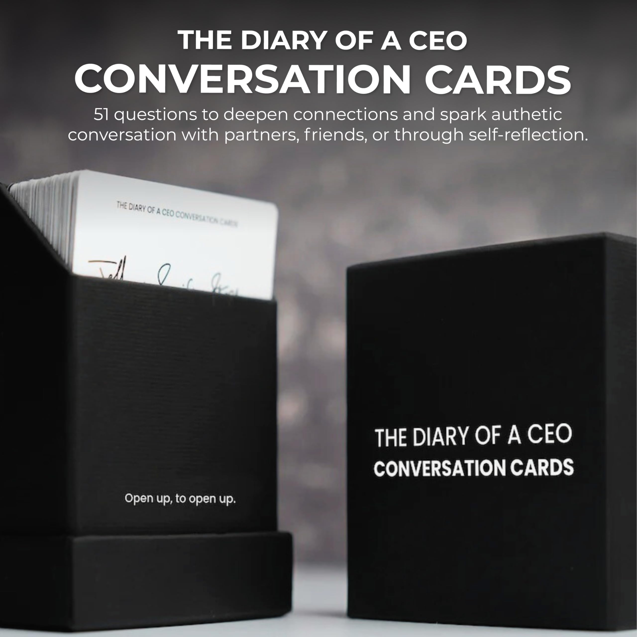 The Diary Of A CEO Conversation Cards 1st Edition contents, ideal ice breakers.