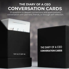 The Diary Of A CEO Conversation Cards 1st Edition contents, ideal ice breakers.