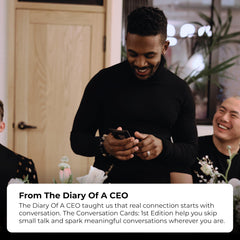 The Diary Of A CEO Conversation Cards 1st Edition ice breakers spark dialogue at events.