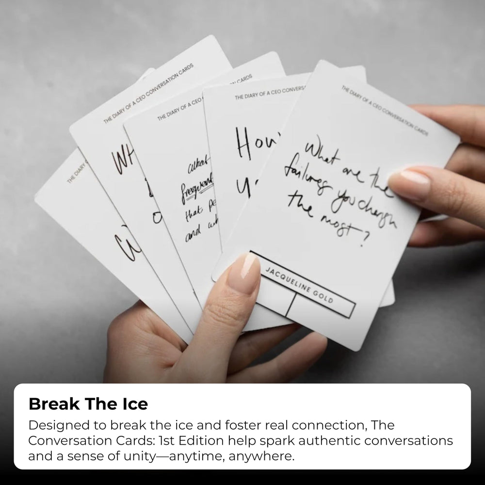 The Diary Of A CEO Conversation Cards talking points foster authentic conversations.