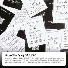 The Diary of a CEO Conversation Cards deep-end prompts for vulnerability and authentic dialogue.