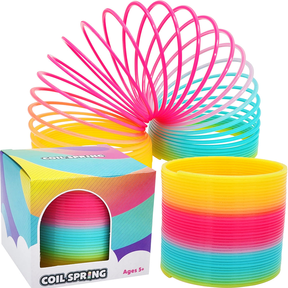 The Dreidel Company plastic multicolor coil spring provides endless sensory play for kids.