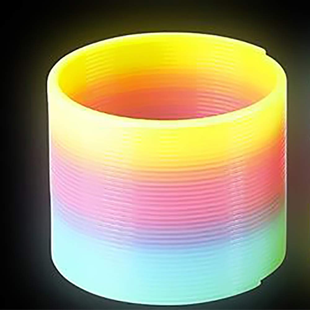 Compact 3-inch glow coil spring suitable for carnival prizes and party games.