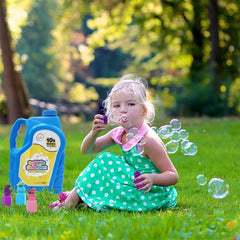 The Dreidel Company giant bubble wand compatible bubble solution for impressive sizes.