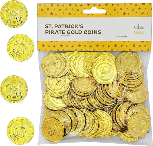 The Dreidel Company gold coins in treasure chest, perfect for treasure hunts.
