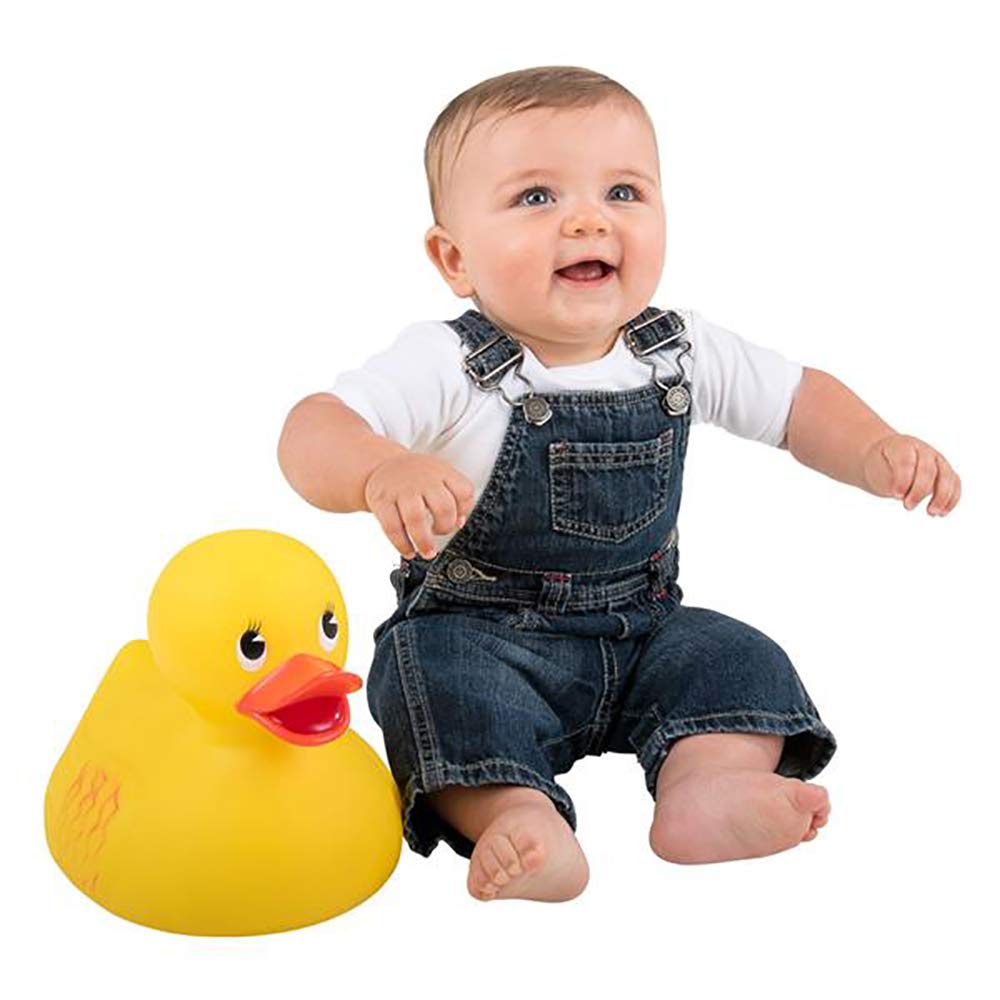 The Dreidel Company jumbo rubber ducky in bath decor adds mood brightening whimsy.