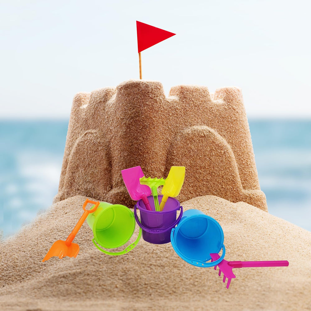 The Dreidel Company mini beach rake helps smooth intricate sand designs.