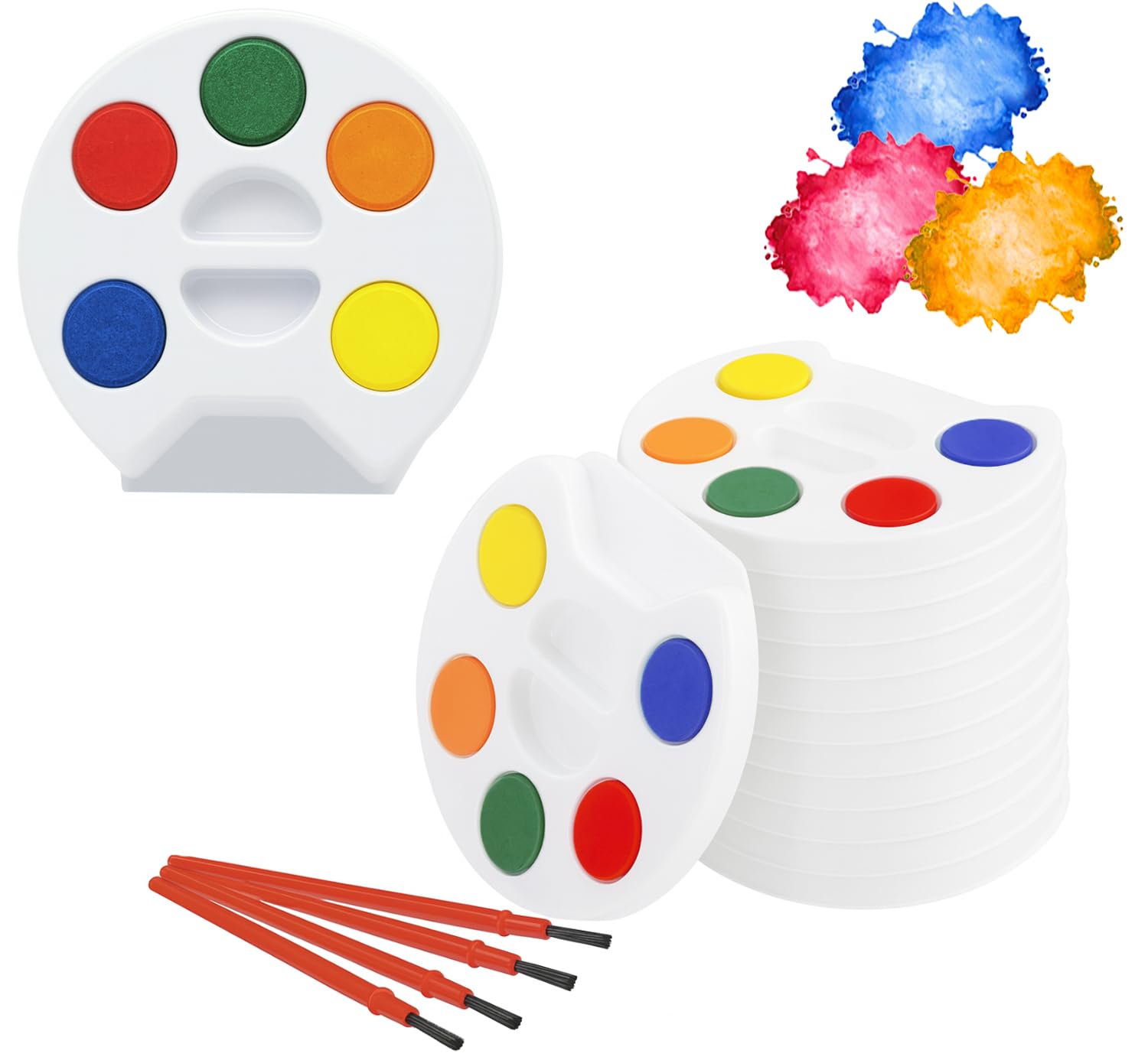 The Dreidel Company mini watercolor set with five colors, ideal for mess-free kid art.