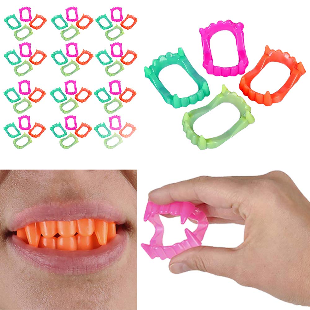 The Dreidel Company Neon Fangs Teeth party setup showcasing colorful wear