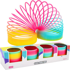 The Dreidel Company multicolor coil springs in a 4-pack, perfect for party favors and gifts.