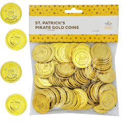 The Dreidel Company coins displayed in a treasure chest, perfect for themed games.
