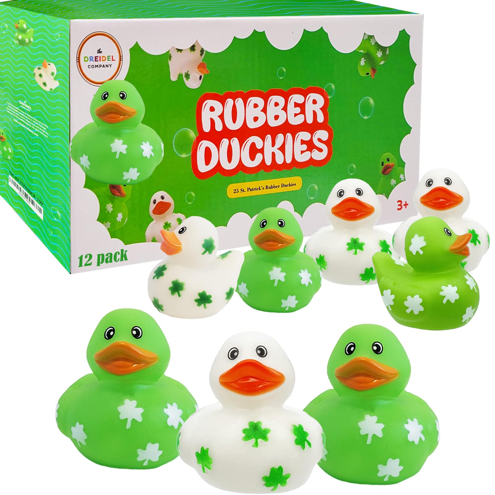 The Dreidel Company st patricks rubber duck with shamrock pirates for bath time fun.