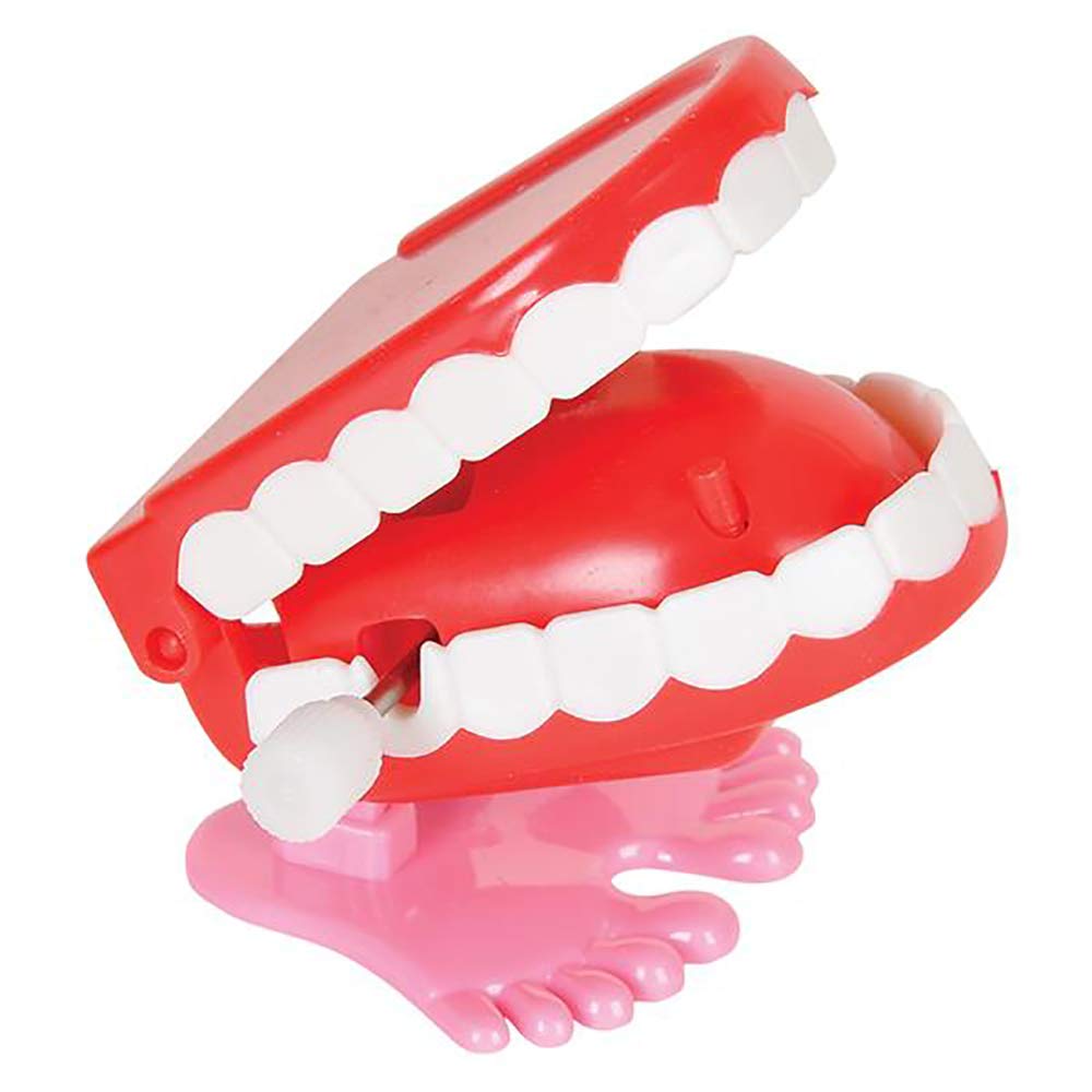 The Dreidel Company wind-up teeth in action aids coordination and playful movement.
