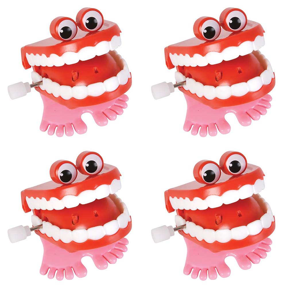 The Dreidel Company wind-up teeth chomp in bright colors, ideal party favor and classroom prize.