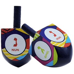 The Dreidel Company wooden dreidels with Hebrew letters for authentic Hanukkah play.