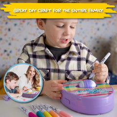 Family crafts session using The Eggmazing kit for holidays or year-round fun