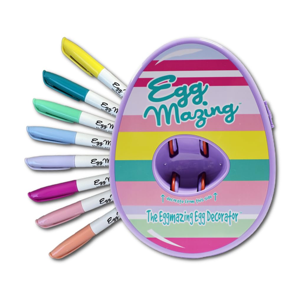 The Eggmazing Egg Decorator spinner in action for mess-free egg decorating fun
