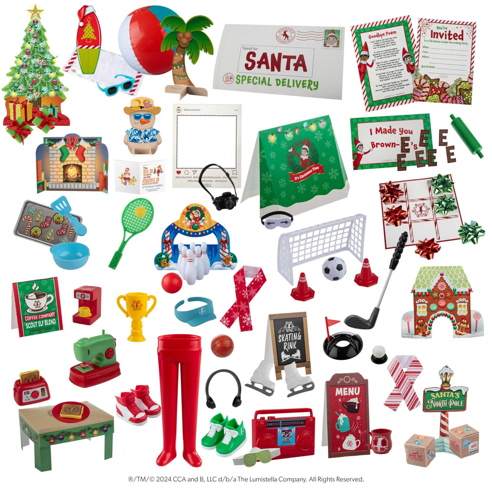 The Elf on the Shelf seasonal props for family-friendly holiday moments.
