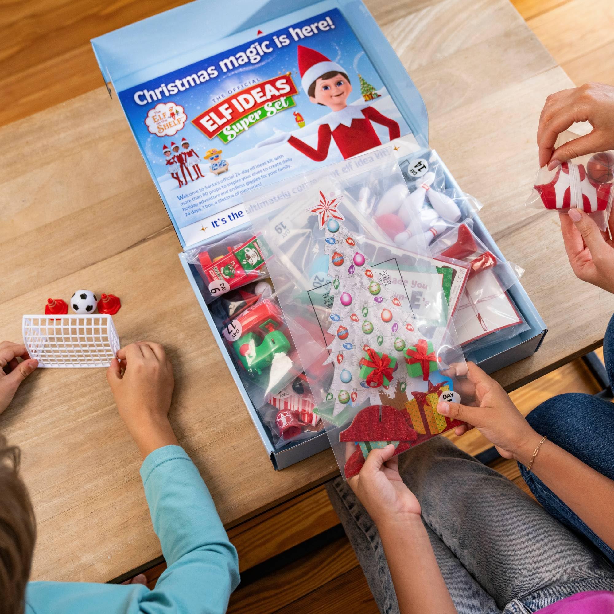 The Elf on the Shelf Santa-approved kit boosts imaginative playtime.