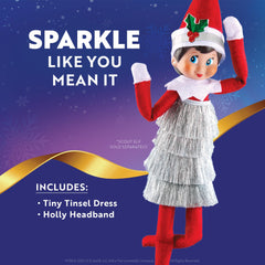 The Elf on the Shelf keepsake dress enhancing holiday decor.