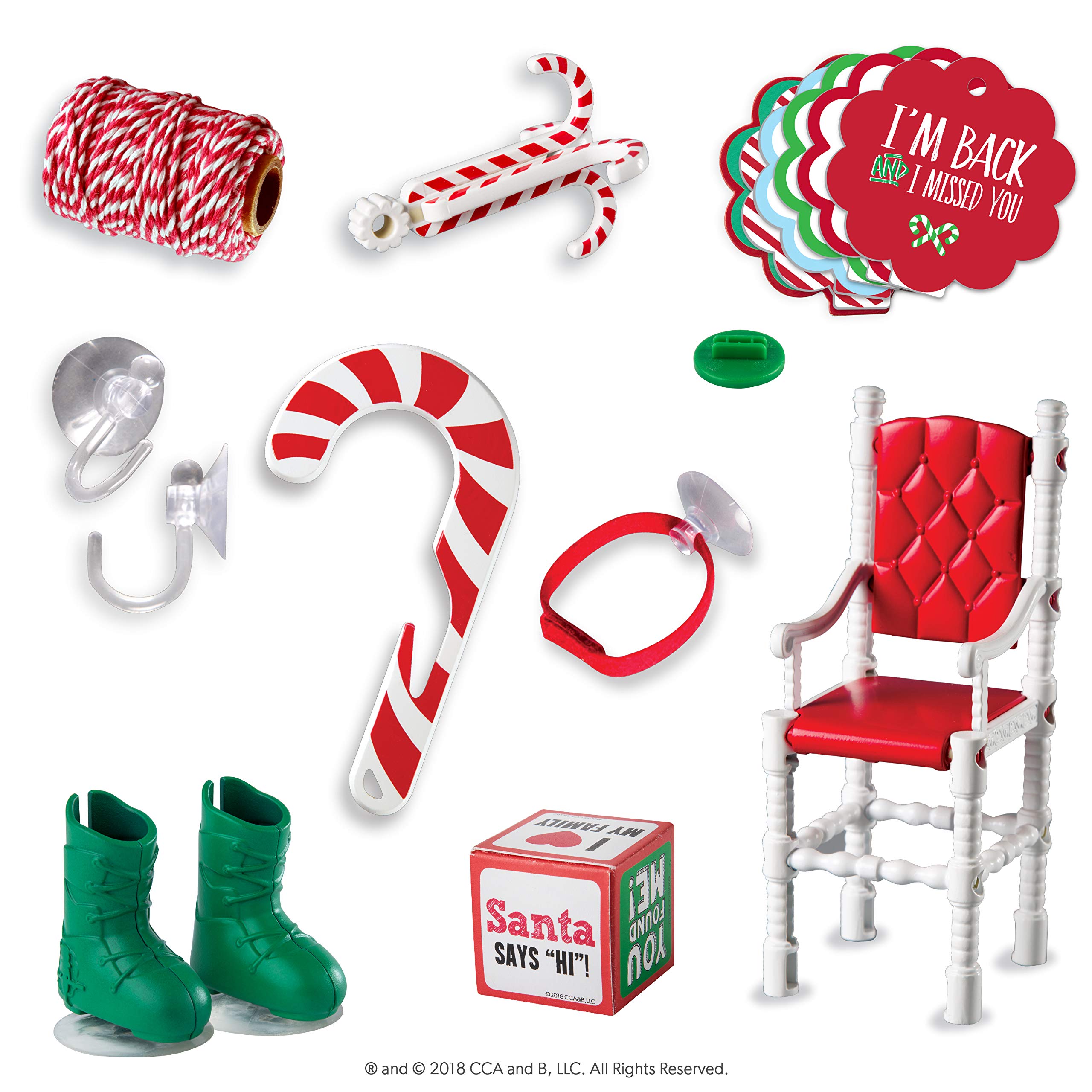 The Elf on the Shelf Elves at Play tools collection featuring 15 items for setups