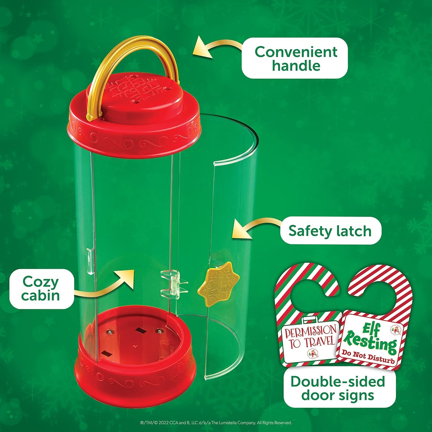 The Elf on the Shelf Official Scout Carrier with see-through window ensures safe transport