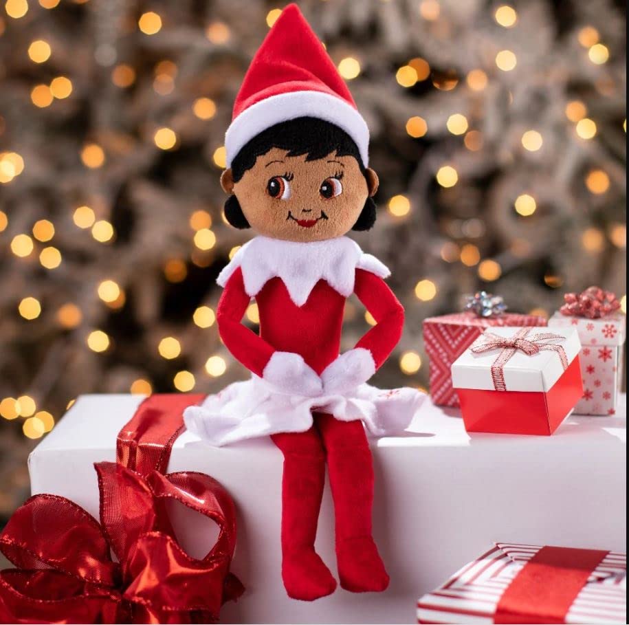 The Elf on the Shelf Plushee Pal Snuggler dark tone boy front view for comforting play.