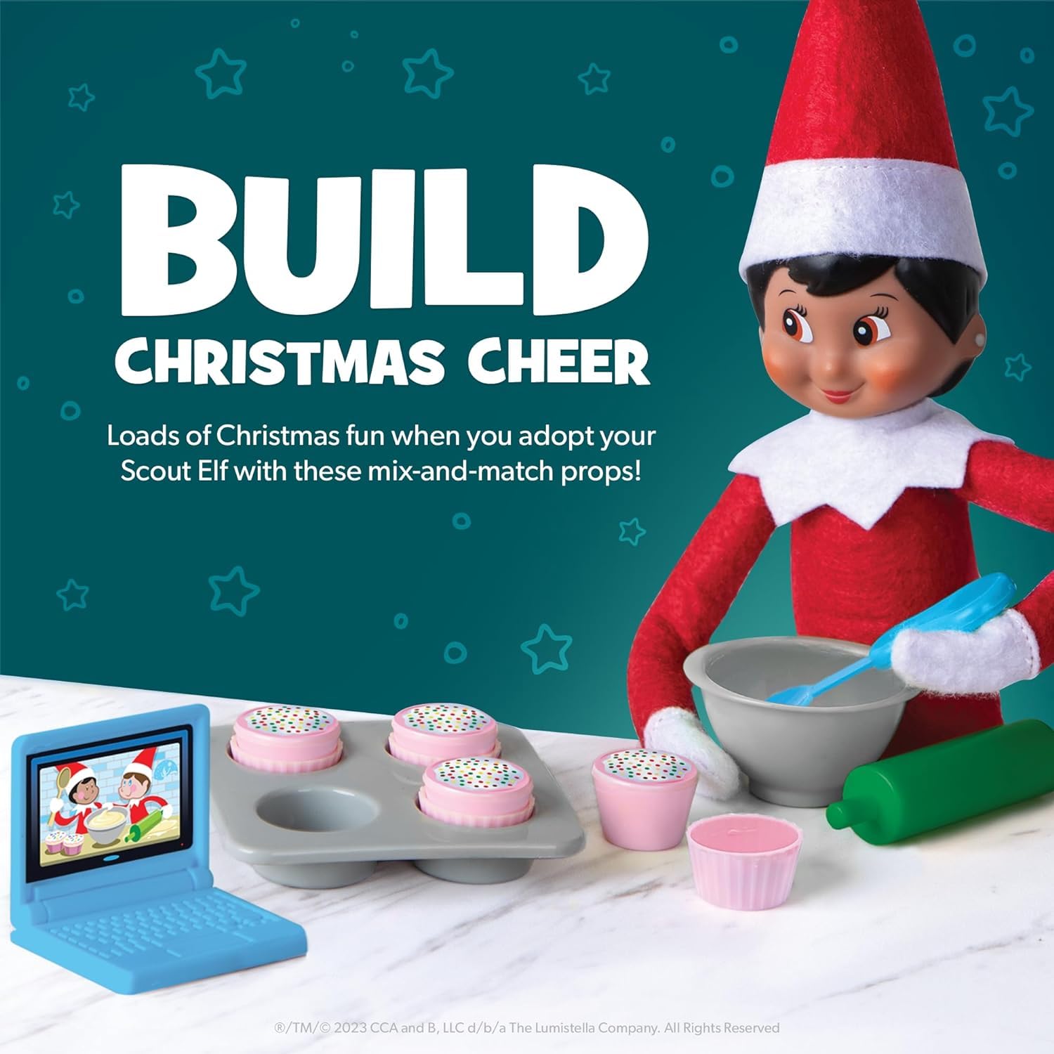 The Elf on the Shelf Polar Props cup with straw enhances kitchen-themed pretend play.