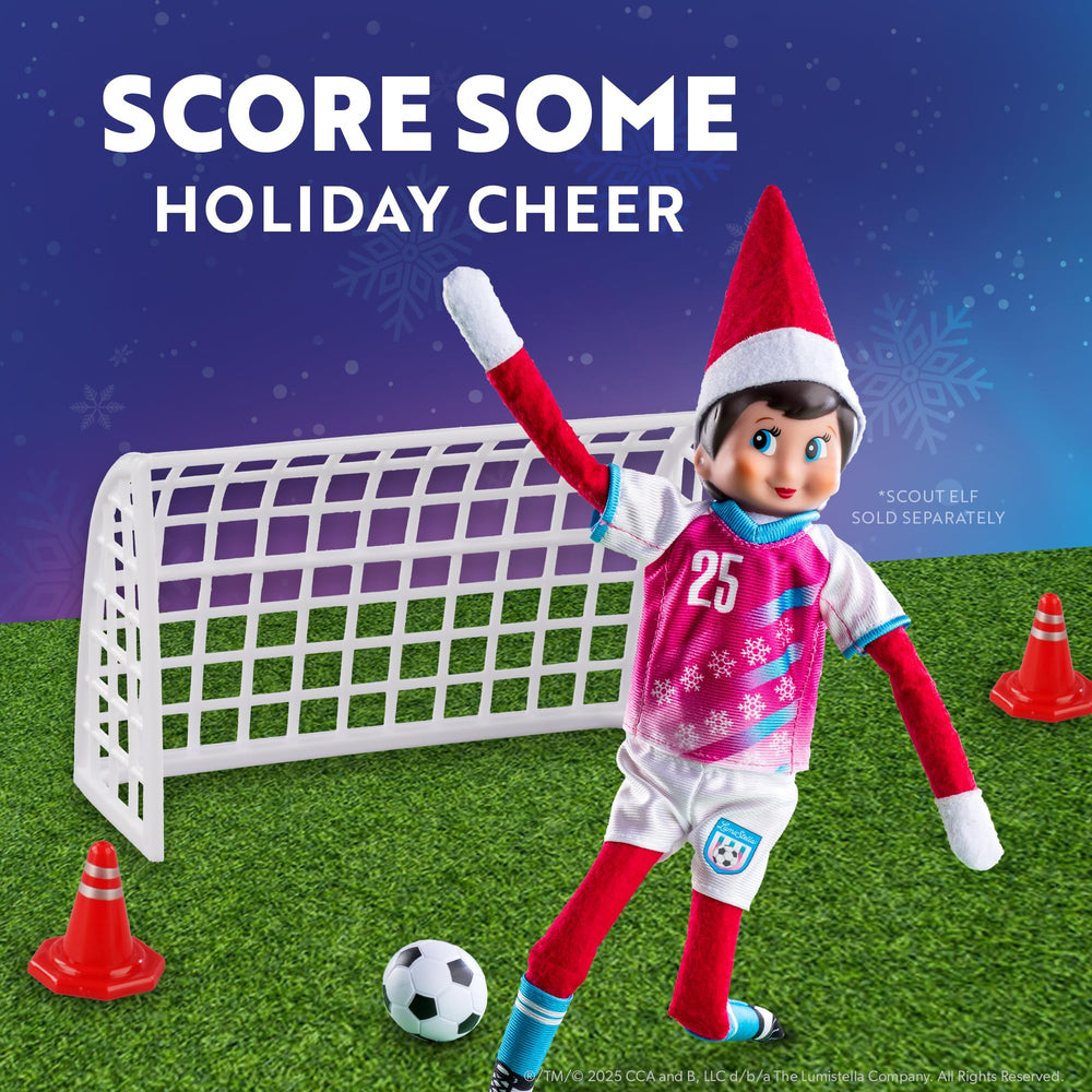 The Elf on the Shelf Polar Props North Pole Pitch Kit printed pitch creates realistic game vibes.