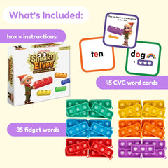 The Fidget Game colorful elf challenges engage kids in word recognition practice