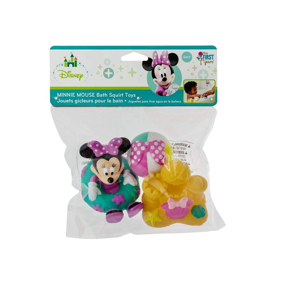 Minnie Mouse squirties sandcastle design boosts imaginative bath time fun.