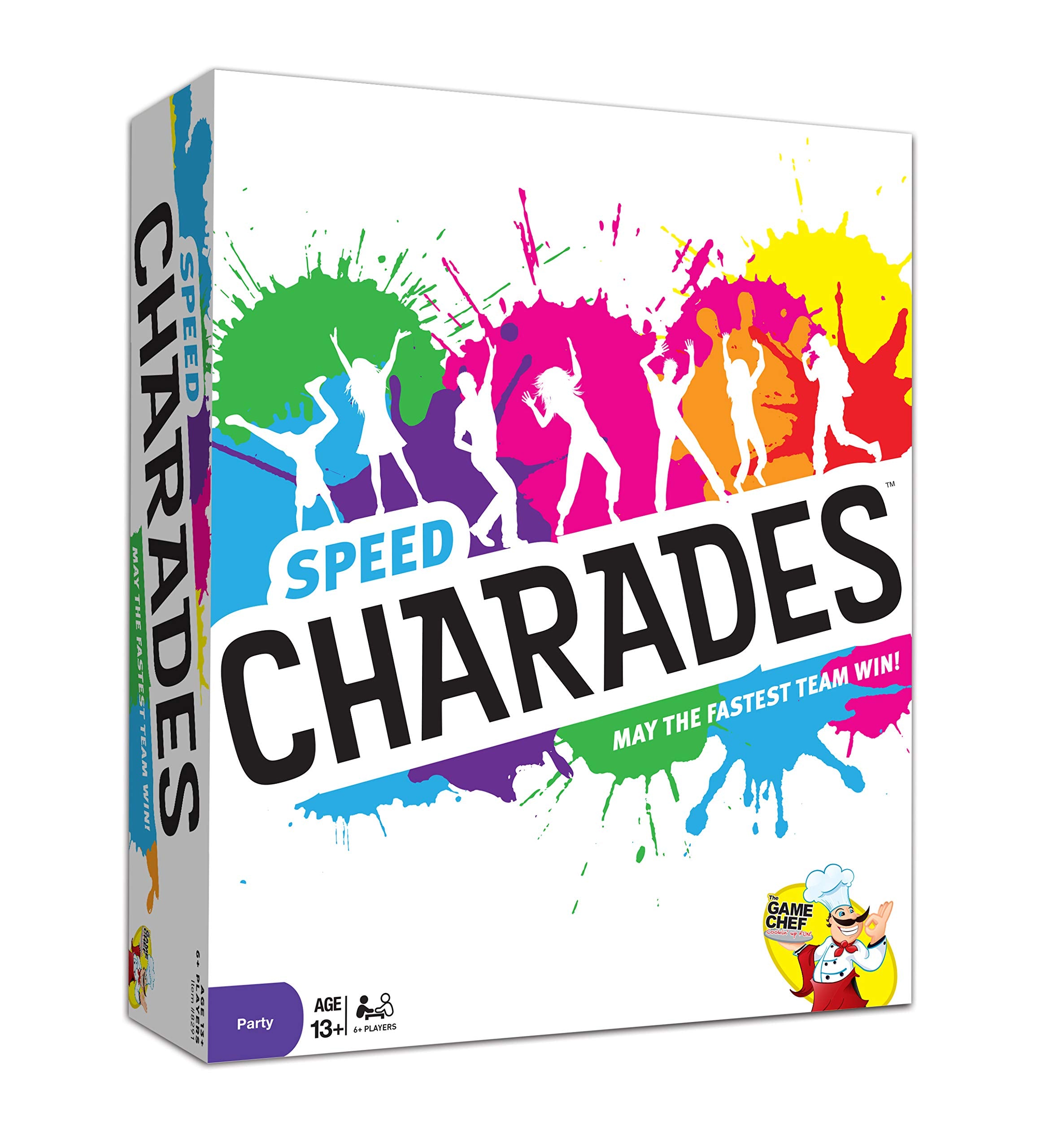 The GAME CHEF Speed Charades box and deck ready for family game night