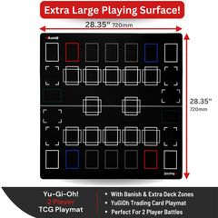 The Gaming Mat Company banish zone layout highlights dedicated areas for extra deck and pendulum zones.
