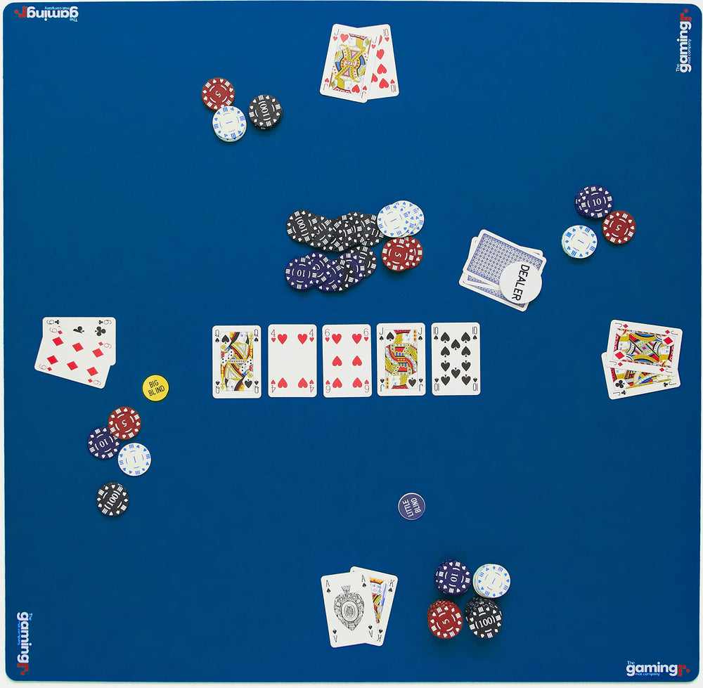The Gaming Mat Company blue play surface is easy to clean.