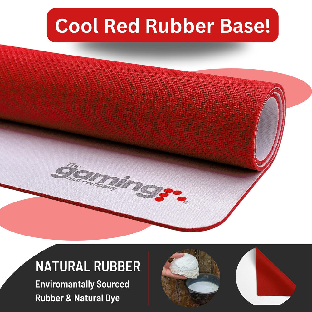 The Gaming Mat Company red rubber base detail on surface