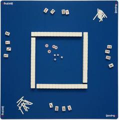 Anti-slip base keeps the blue mat flat during fast rounds.