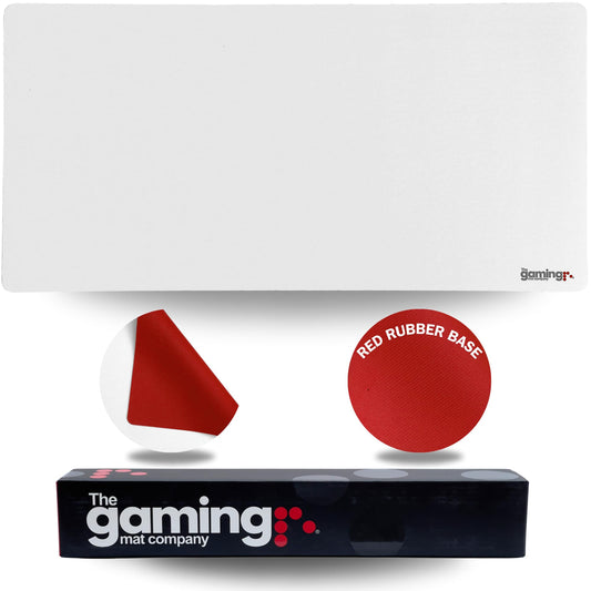 The Gaming Mat Company white 28x14 playmat full view for MTG setups