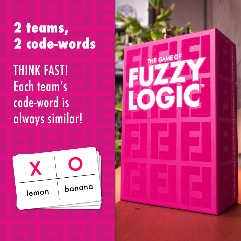 The Good Game Company Fuzzy Logic players at table, ready to clue and guess, bonding friends.