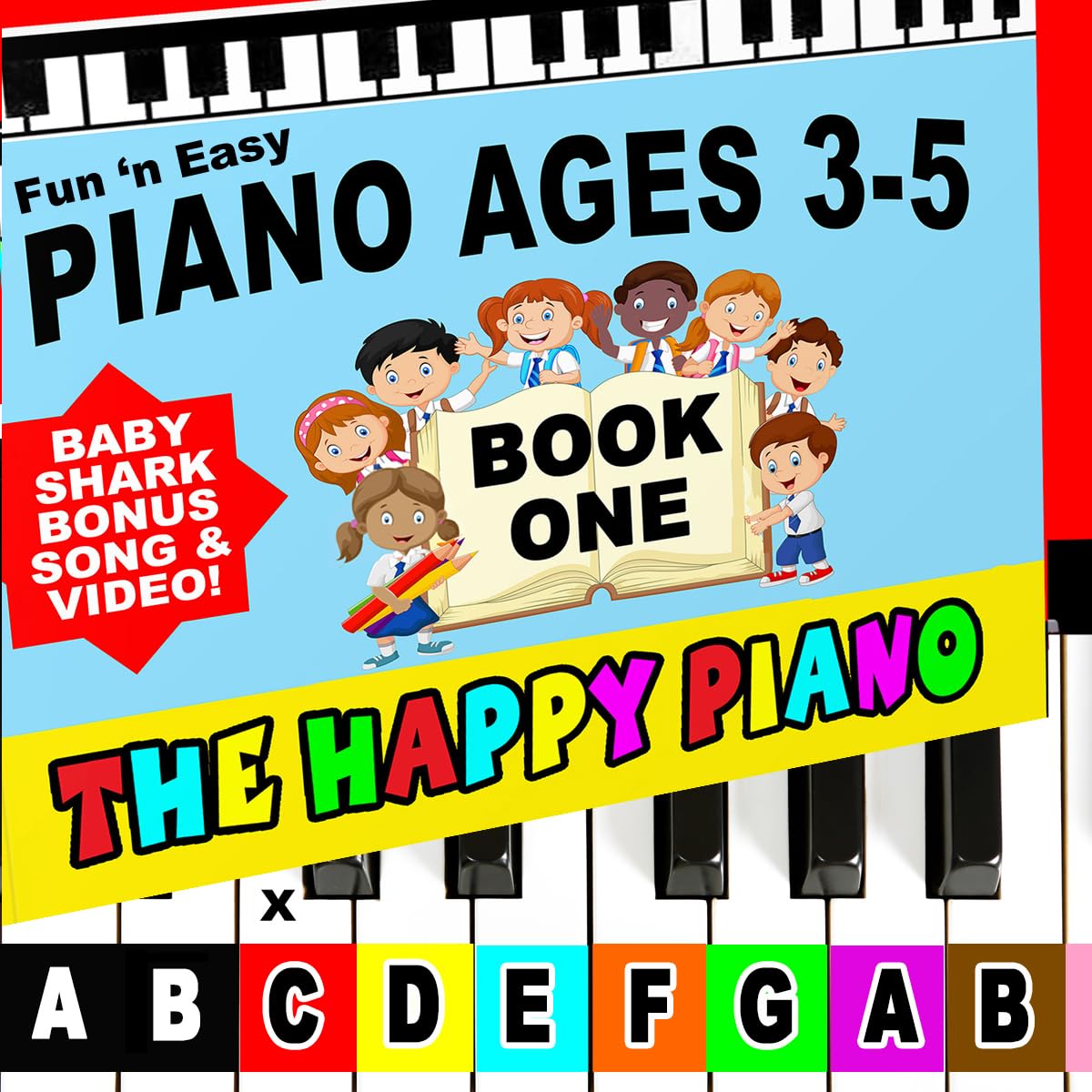 The Happy Piano Kit cover with bright colors to spark curiosity.