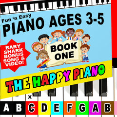 The Happy Piano Kit cover with bright colors to spark curiosity.