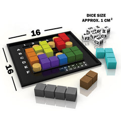 The Genius Square travel-case in action offers portable STEM fun by The Happy Puzzle Company.