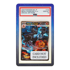 The Hobby Lair Slab Shield midnight gradient bumper guarding a PSA slab
