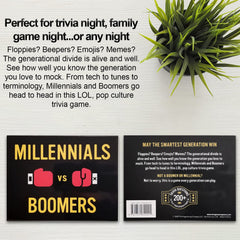 The Imagineering Company Millennials vs Boomers pop culture category card.