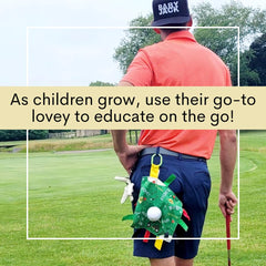On-the-go sensory development with a compact 10x10 inch plush