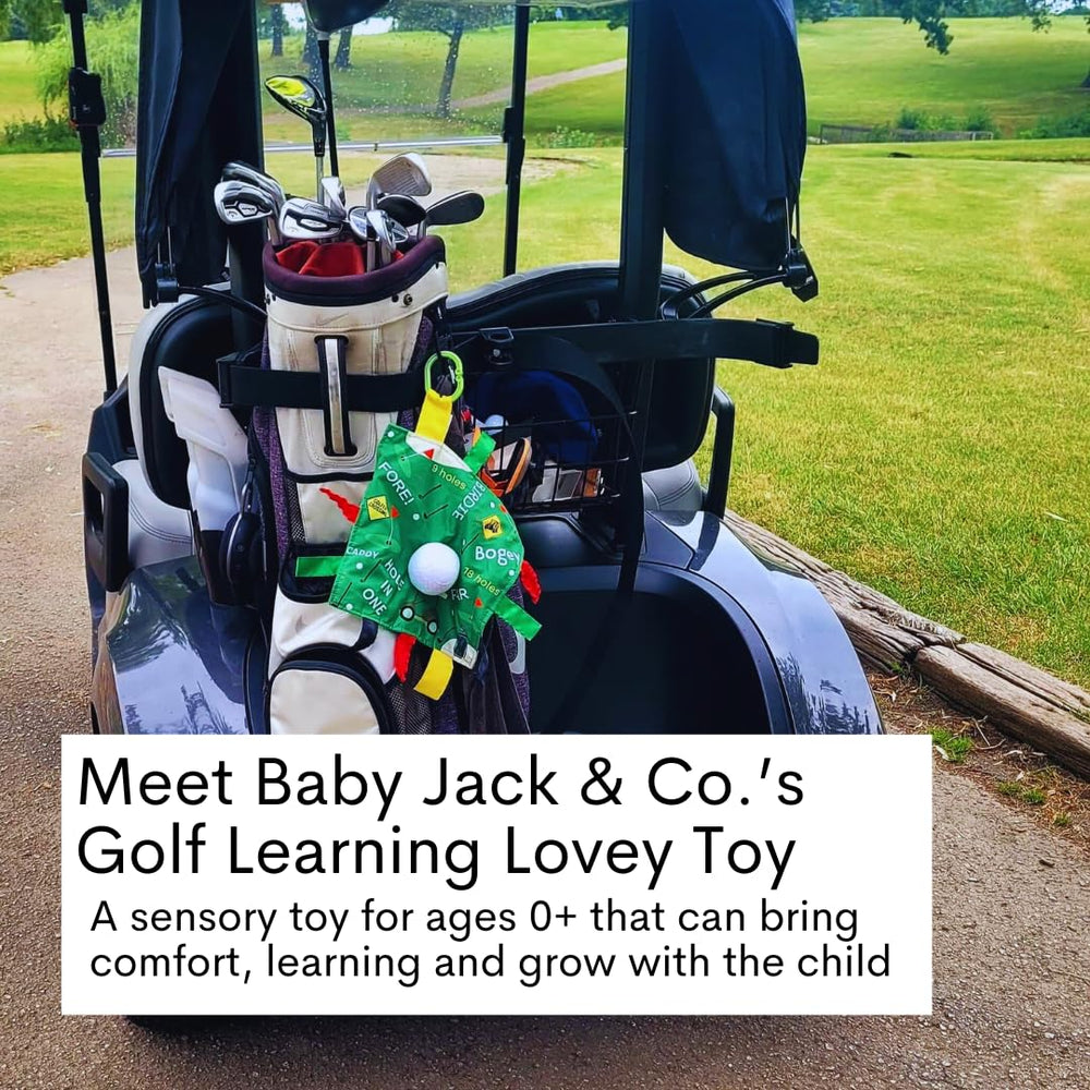 The Learning Lovey sewn-tie sensory toy tabs promote safe grasp and exploration
